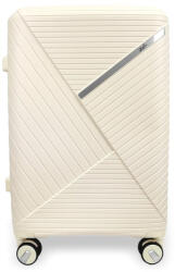  Zellia közepes méretű kemény falú bézs bőrönd 65 x 46 x 27 cm (Z-209-WHITE-M)