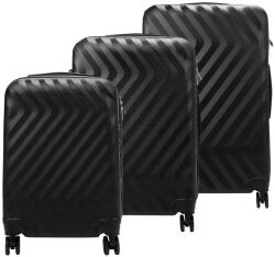 Pierre Cardin MED12 fekete abs 3 db-os bőrönd szett 58, 68, 78 cm (55105)