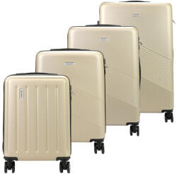 GREGORIO pezsgőszín ABS 4 részes keményfalú bőrönd szett 53/55/67/77 cm (46521)