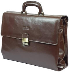  Rialto olasz tripla rekeszes barna uniszex bőr aktatáska 37 x 28 cm (R-8-705-08)