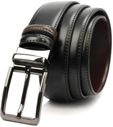  Nordee BN001 BLACK férfi fekete-barna kifordítható bőr öv 120 cm (58231)