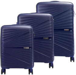 Pierre Cardin sötétkék keményfalú 3 db-os bőrönd szett 55/65/75 cm (53855)