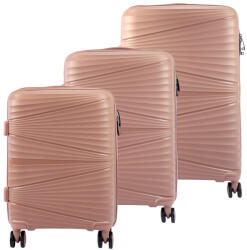 Jony rosegold ABS 3 részes keményfalú bőrönd szett 54/64/74 cm (52915)