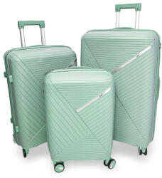  Zellia mentazöld 3 db-os, keményfalú bőrönd szett 55-65-75 cm (Z-209-L-GREEN-SET)
