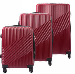Pierre Cardin bordó abs 3 részes bőrönd szett 55/65/75 cm (47320)