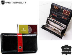 Peterson fekete női lakk bőr pénztárca RFID védelemmel 19×10, 5 cm (Z-38419799)