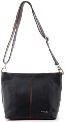 RIALTO sötétkék-barna női bőr válltáska, levehető pántos 21x21x12 cm (R259X-DO-BN)