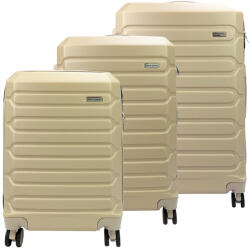 Pierre Cardin bézs abs 3 részes kemény fedeles bőrönd szett 53/65/72 cm (51456)