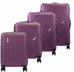 GREGORIO bordó ABS keményfalú bőrönd szett 4 db-os 53/55/67/77 cm (46522)