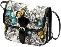 GREGORIO 112 MOT-2 fekete mintás női bőr válltáska, oldaltáska 18 x 15 x 8 cm (51663)