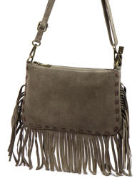  Luka 25-085 taupe női velúr bőr oldaltáska 26 x 16 x 4 cm (59392)