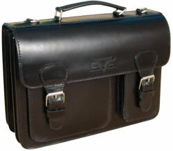  Blázek & Anni aszimmetrikus tripla rekeszes fekete férfi bőr aktatáska 36 x 26 cm (BA-9226-AM-F)