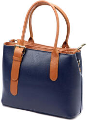 Luka DOLLARO navy kék női bőr kézitáska, válltáska, oldaltáska 31 x 25 x 12 cm (55552)