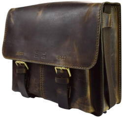  Blázek & Anni Napoli pull-up koptatott hatású bőr oldaltáska, messenger táska 36, 5 x 30, 5 x 15, 5 cm (BA-1048-PO)