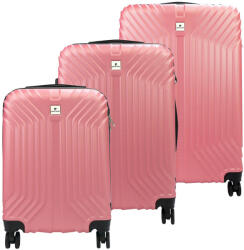 Pierre Cardin ISTANBUL rózsaszín abs 3 részes bőrönd szett 55/65/75 cm (53826)