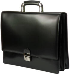  Blázek & Anni fekete merevfogós bőr aktatáska 40 x 30 x 11 cm (BA-2201-H)