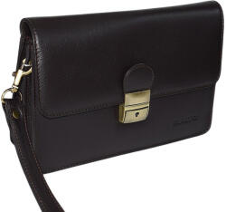 RIALTO olasz férfi sötétbarna bőr autóstáska, mappa, irattartó 22×14, 5 cm (R-TARI111715-PN-08)