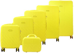 Leonardo Da Vinci 3059-2 sárga 6 részes abs keményfalú bőrönd szett (51503)