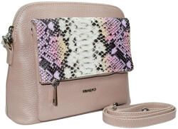 RIALTO kígyóbőr mintás púder színű női bőr válltáska 25 × 19, 5 cm (R-RGOP23-PIT-59)