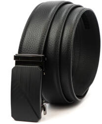  Nordee BA001 fekete autómatacsatos férfi bőr alkalmi öv 125 cm (58236)