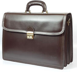  Maxmoda olasz tripla rekeszes sötétbarna férfi bőr aktatáska 39 × 29 cm (MM-1303-SB)