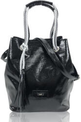  Zellia női lakk fekete válltáska, oldaltáska (Z-28713302)