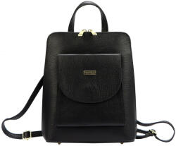  MiaMore 01-010 olasz fekete női bőr hátizsák 24 x 28 x 10 cm (43224)