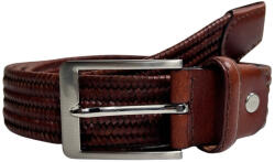  Rialto fonott barna bőr gumírozott férfi bőr öv, 130 cm (BS-F0083-40-02-130cm)