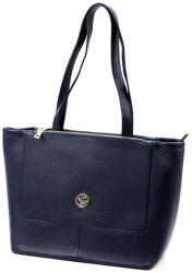 GREGORIO 1739 navy kék női bőr kézitáska, válltáska 42 x 28 x 15 cm (54838)