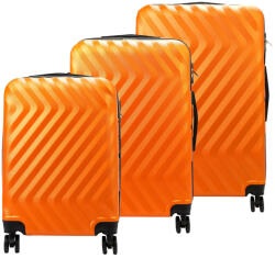 Pierre Cardin MED12 narancs színű abs 3 db-os bőrönd szett 58, 68, 78 cm (55101)