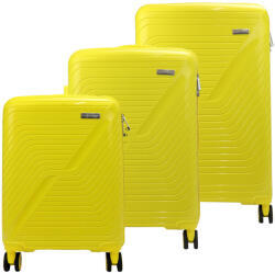 Pierre Cardin sárga ABS keményfalú 3 részes bőrönd szett 55/67/77 cm (53650)