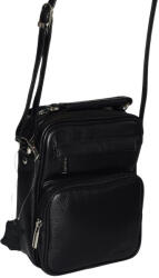  Rialto dupla rekeszes fekete férfi bőr oldaltáska, válltáska 16×21 cm (R-TARI122828-PN-03)