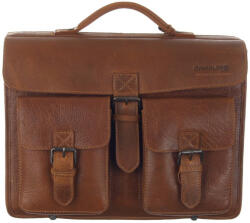 Greenland Schulmeister konyak, bőr, aktatáska, válltáska 40 x 30 cm (GL-1102-24)