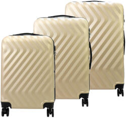 Pierre Cardin MED12 bézs abs 3 db-os bőrönd szett 58, 68, 78 cm (55107)
