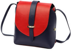 GREGORIO 1717-2 sötétkék-piros női bőr válltáska 16 x 18 x 9 cm (51671)