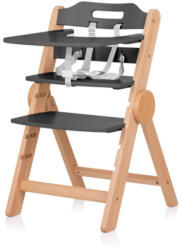 Chipolino Cacao 2az1-ben fa etetőszék - Graphite wood - palincsjatek