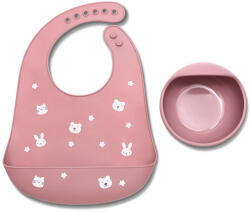 Lorelli Természetes szilikon 2 db-os étkészlet - Deep Pink