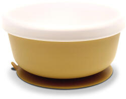 Lorelli Természetes szilikon tál tetővel - Yellow