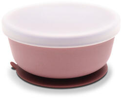 Lorelli Természetes szilikon tál tetővel - Deep Pink