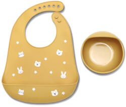 Lorelli Természetes szilikon 2 db-os étkészlet - Yellow