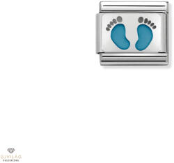 NOMINATION "Kék bébi lábnyom" charm - 330208-15