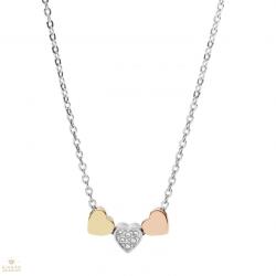 Fossil Sutton Heart Tri-Tone női nyaklánc - JF02856998