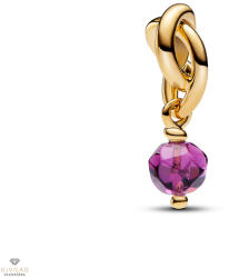 Pandora 14k aranyozott fazettált lila örökkévalóság kör függő charm - 763462C02