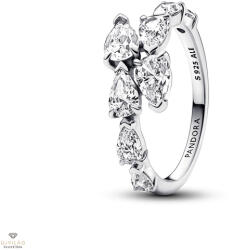 Pandora szikrázó átlapolt köves gyűrű 48-as méret - 193004C01-48