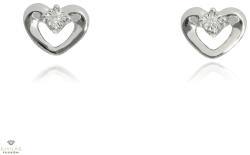 Újvilág Kollekció Fehér arany szív fülbevaló - B49243