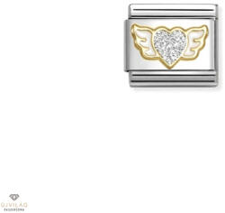 NOMINATION "Szárnyas Glitteres szív" charm - 030220-23