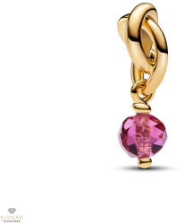 Pandora 14k aranyozott fazettált rózsaszín örökkévalóság kör függő charm - 763462C10