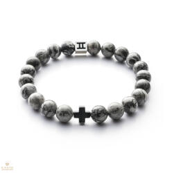 Gemini Classic Cross Grey jáspis karkkötő S - C10S