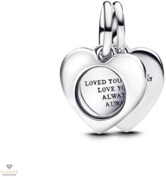 Pandora Gravírozható szív nagyító dupla függő charm - 793671C00