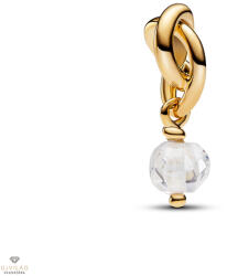 Pandora 14k aranyozott fazettált áttetsző örökkévalóság kör függő charm - 763462C04